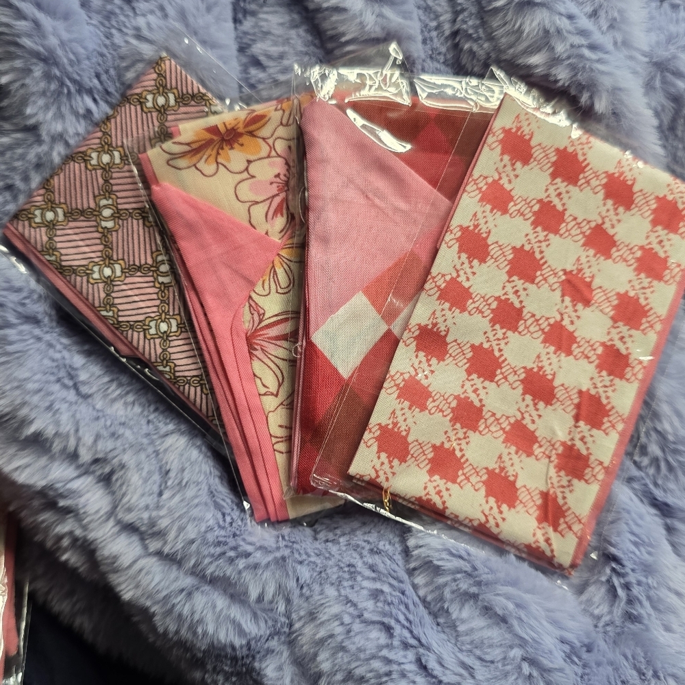 Bag Scarfs (4) Red And Pink